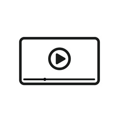 Aufkleber - Video Player Social Media Flat Design Icon Line
