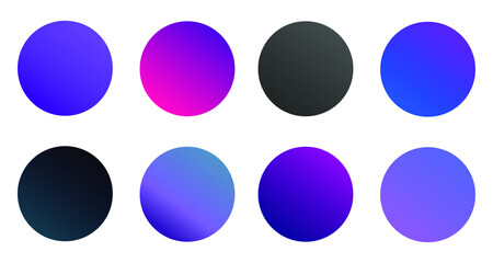 Poster - set of round vector gradient. multicolor sphere. modern abstract background texture. template for de