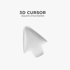 Poster - white arrow. computer pointer or mouse cursor. white volume left arrow isolated on white background