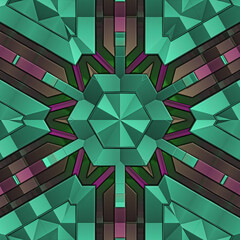 Wall Mural - 3d effect - abstract green hexagonal pattern