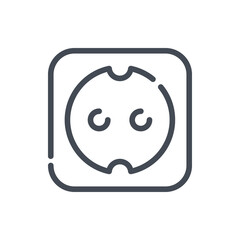 Poster - Electrical outlet line icon. Electric socket vector outline sign.