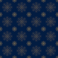 Wall Mural - snowflake pattern vector. seamless christmas snowflake repeatable pattern with thin line snowflake d
