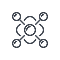 Poster - Molecule formula line icon. Chemical compound and structure connection vector outline sign.