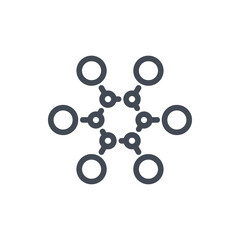 Poster - Molecule formula line icon. Chemical compound and structure connection vector outline sign.