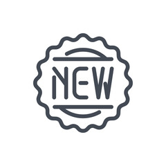 Poster - new product label line icon. ribbon with text 