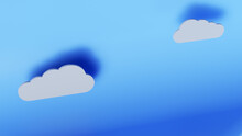 Cloud 3d Render Glossy Icon Symbol. Blue Variant