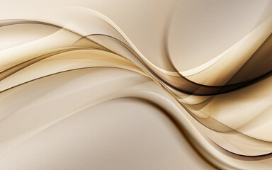 Aufkleber - Gold wave flow and golden glitter lines on brown background. Abstract shiny color gold wave luxury rich invitation background. Luxury gold flow wallpaper web design.