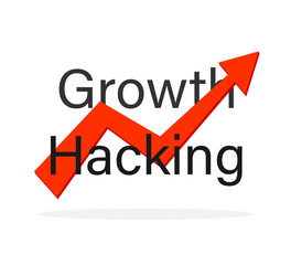 Wall Mural - Growth hacking text icon. Clipart image isolated on white background