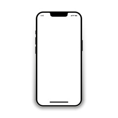 Poster - Realistic smartphone model with blank screen. Front view of the device. 3d mobile phone with shadow on an isolated background. Vector EPS 10