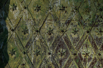 Wall Mural - Old metal door texture close up