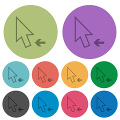 Poster - Arrow cursor left outline color darker flat icons