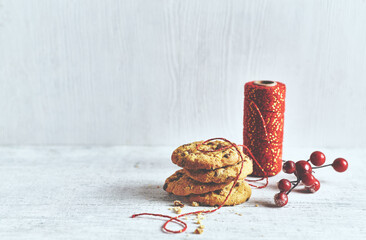 Sticker - Chocolate chip cookies with nuts for Christmas