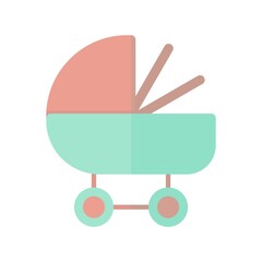 Poster - Baby Carriage Flat Light Vector Icon Design