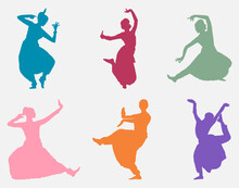 Indian Dancer Poses  Vector Illustration