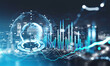 © ImageFlow - Night Singapore city skyscrapers. Forex financial graph and chart