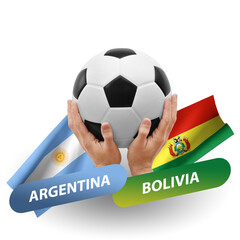 Soccer football competition match, national teams argentina vs bolivia