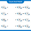 © Pure Imagination - Count and match, count the number of Summer Hat and match with the right numbers. Educational children game, printable worksheet, vector illustration
