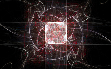 Aufkleber - digital illustration abstract image generated fractal background image wallpaper pattern of various geometric shapes and lines of various colors for computer graphics or web design