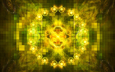 Aufkleber - digital illustration abstract image generated fractal background image wallpaper pattern of various geometric shapes and lines of various colors for computer graphics or web design