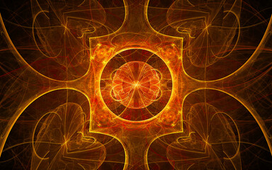 Aufkleber - digital illustration abstract image generated fractal background image wallpaper pattern of various geometric shapes and lines of various colors for computer graphics or web design