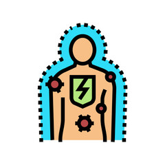 immunodeficiencies human color icon vector. immunodeficiencies human sign. isolated symbol illustration