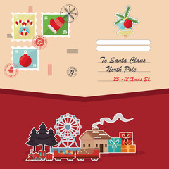 Sticker - christmas envelope postal