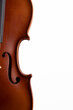 A part of a violin or a viola on a white background