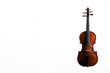 A full body shot of a violin or viola on a white background