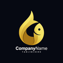 Luxury Gold Fish Logo Design