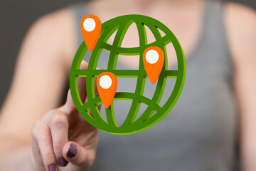 ecology concept of green earth globe made of leaves