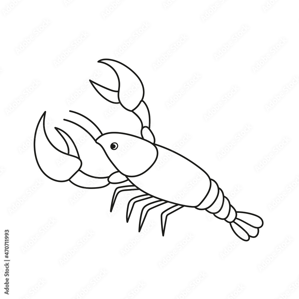 Vetor Simple Coloring Page Vector Illustration Of Cartoon Shrimp vetor-simple-coloring-page-vector-illustration-of-cartoon-shrimp