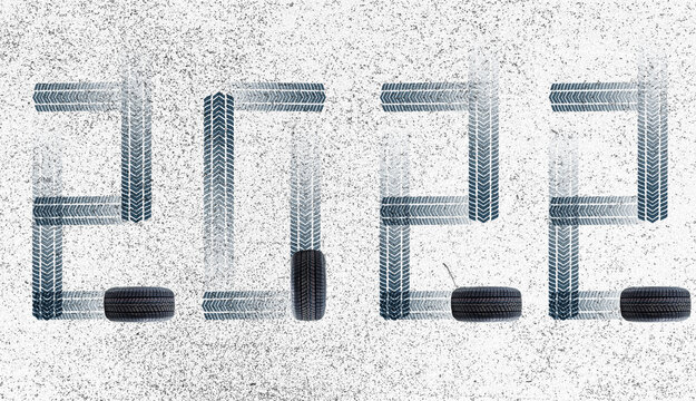 The year 2022 written in vintage background