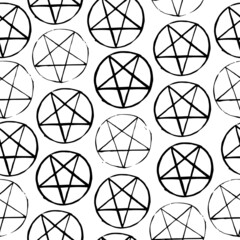 Sticker - hand drawn symbols seamless pattern