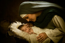 Nativity Scene Mother Mary With Jesus