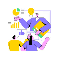 Poster - managers workshop abstract concept vector illustration. supervisors course, management skills traini