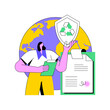 Government mandated recycling abstract concept vector illustration. Ecological regulations, local recycling law, municipal solid waste, recyclable materials, curbside program abstract metaphor.