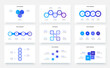 Set of the infographic elements. Squares, circles, abstract and timelines elements. Illustrations with 3, 4 and 5 options