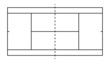 © Wise ant - Tennis court in line style. Badminton field top view. Outline graphic square for tennis court. Icon of wimbledon competition. Illustration for sport pitch, plan and stadium. Vector