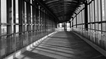 Wall Mural - Walk on the pedestrian bridge over the motorway