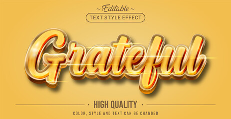 Poster - Editable text style effect - Grateful text style theme.