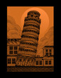 illustration vintage engraving tower with engraving style
