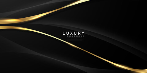 the splendor of luxury black gold poster on abstract background with dynamic