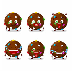 Poster - Cartoon character of chocolate candy with smile expression