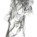 Fototapeta Młodzieżowe - black abstract wavy smoke with white background