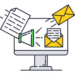 Poster - Email marketing flat vector icon web communication