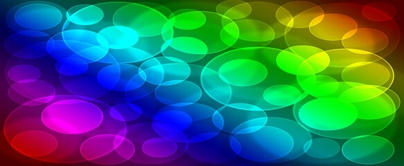 Poster - abstract glowing circles on a colorful background