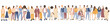 © Stafeeva - People of different ethnicities stand side by side together. Flat vector illustration.