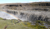 Fototapeta Tęcza - Dettifoss. The waterfall is situated in Vatnajökull National Park in Northeast Iceland, and is reputed to be the most powerful waterfall in Europe