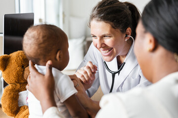 Wall Mural - Baby's visit to the doctor