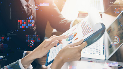Poster - Statistics of business concept. Finance chart. Financial planning. Data analysis. 